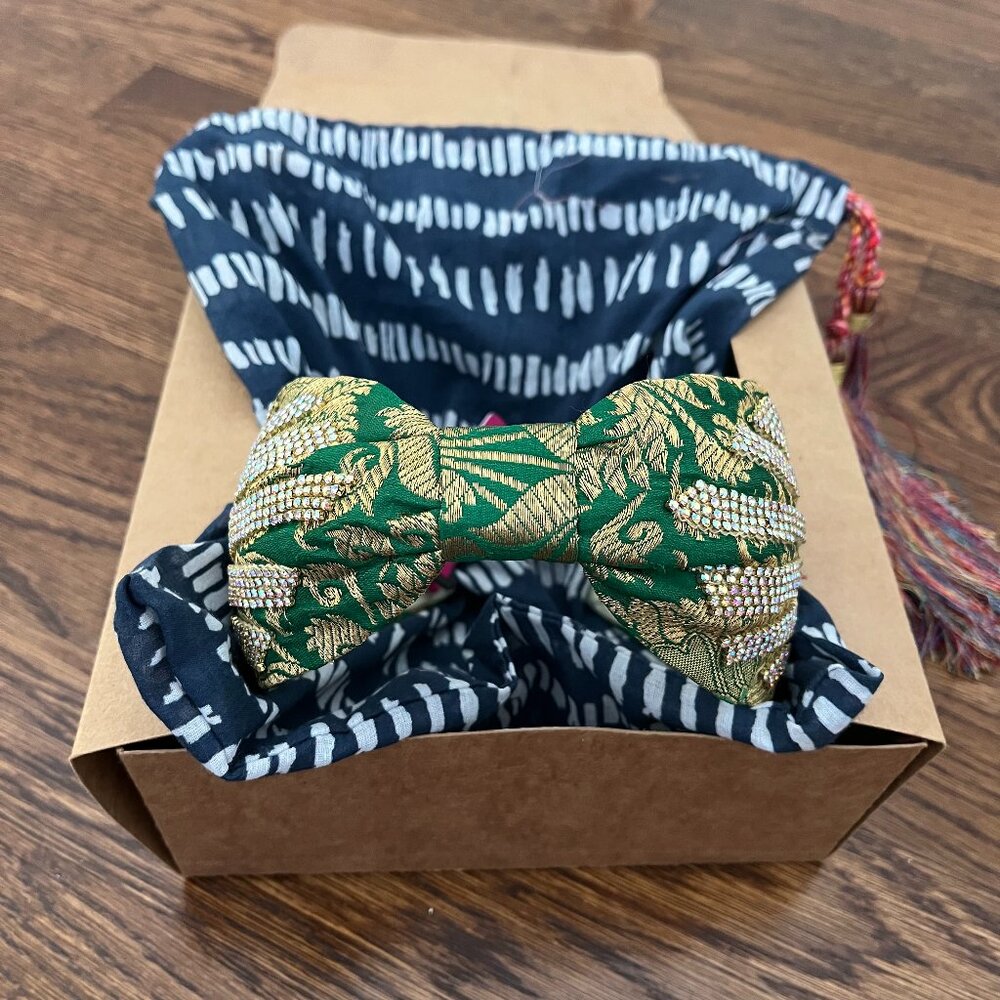 Namjosh Emerald & Gold Gem Headband | NWT | In Box